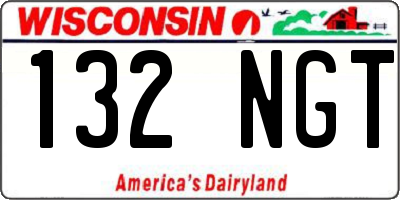WI license plate 132NGT