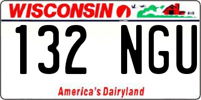 WI license plate 132NGU