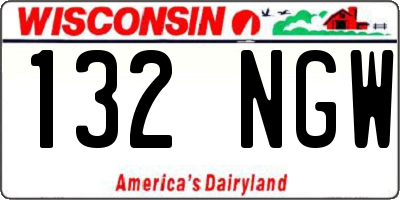 WI license plate 132NGW