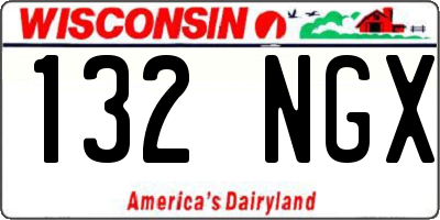 WI license plate 132NGX