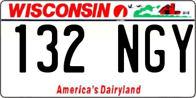 WI license plate 132NGY