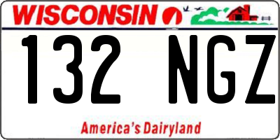 WI license plate 132NGZ