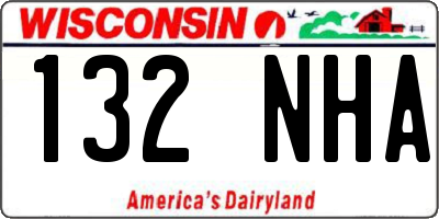 WI license plate 132NHA