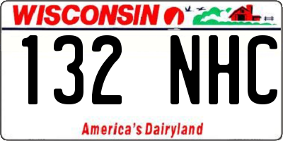 WI license plate 132NHC