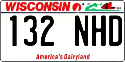 WI license plate 132NHD