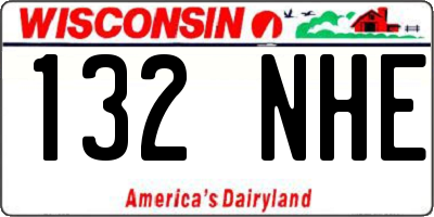 WI license plate 132NHE