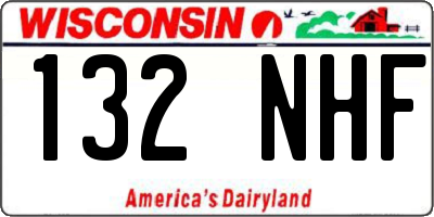 WI license plate 132NHF
