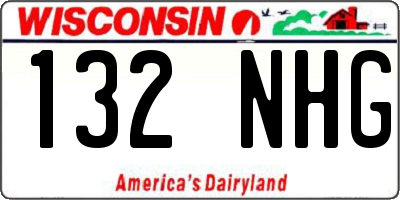 WI license plate 132NHG