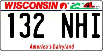 WI license plate 132NHI