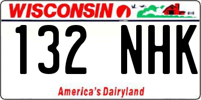 WI license plate 132NHK