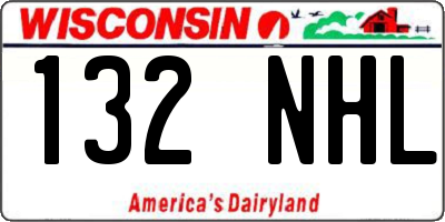 WI license plate 132NHL