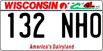 WI license plate 132NHO