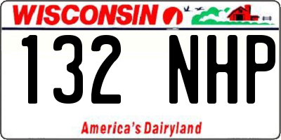 WI license plate 132NHP