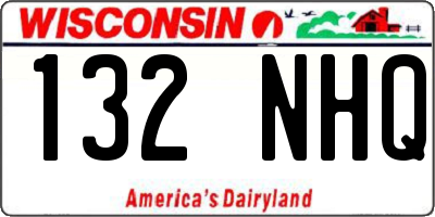 WI license plate 132NHQ