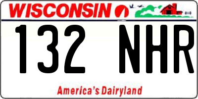 WI license plate 132NHR