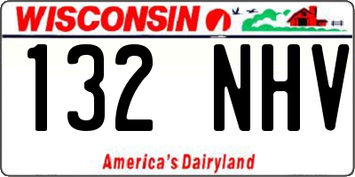 WI license plate 132NHV