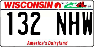 WI license plate 132NHW