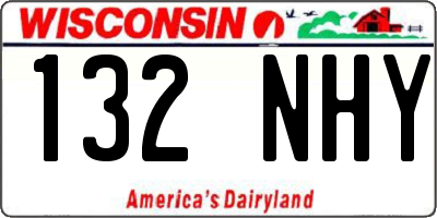 WI license plate 132NHY