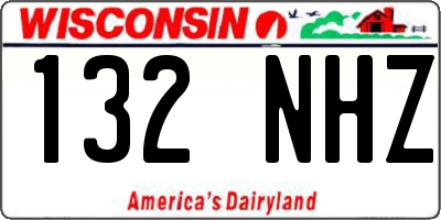 WI license plate 132NHZ