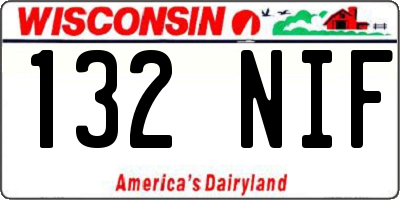 WI license plate 132NIF