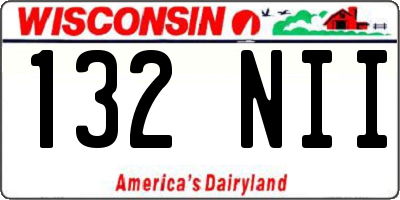 WI license plate 132NII