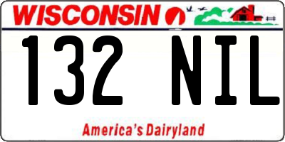 WI license plate 132NIL