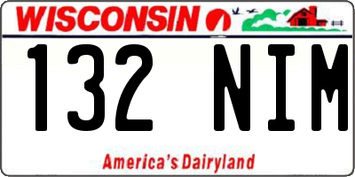 WI license plate 132NIM