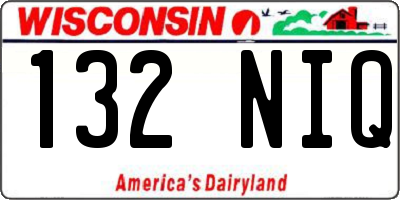WI license plate 132NIQ