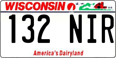 WI license plate 132NIR