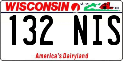 WI license plate 132NIS