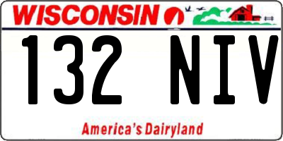 WI license plate 132NIV