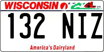 WI license plate 132NIZ