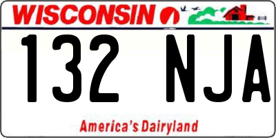 WI license plate 132NJA