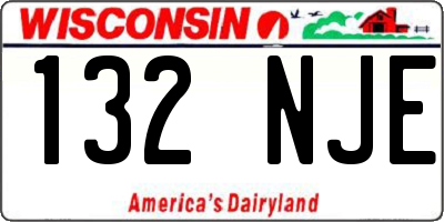 WI license plate 132NJE
