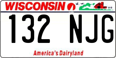 WI license plate 132NJG