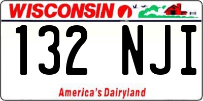 WI license plate 132NJI