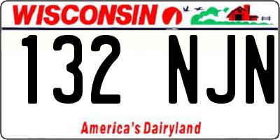 WI license plate 132NJN