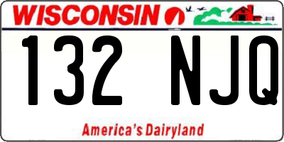 WI license plate 132NJQ