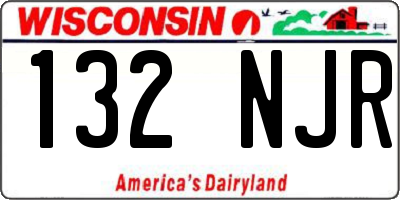 WI license plate 132NJR