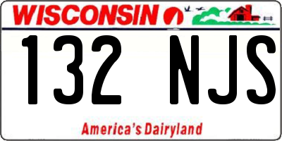 WI license plate 132NJS