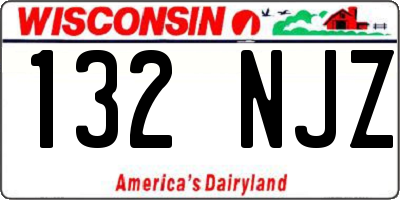 WI license plate 132NJZ