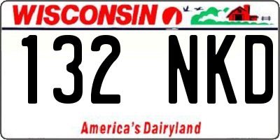 WI license plate 132NKD