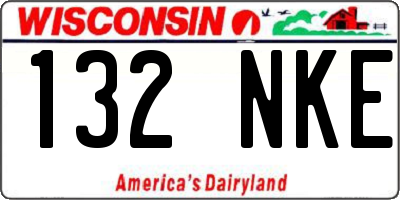 WI license plate 132NKE