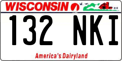 WI license plate 132NKI