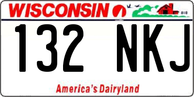 WI license plate 132NKJ