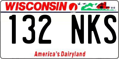 WI license plate 132NKS
