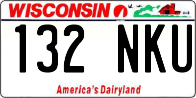 WI license plate 132NKU