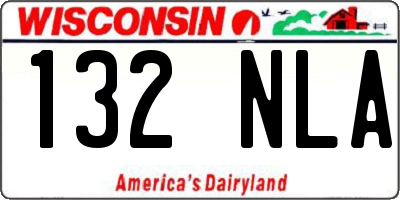 WI license plate 132NLA