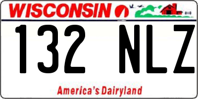 WI license plate 132NLZ
