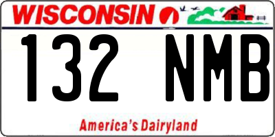 WI license plate 132NMB